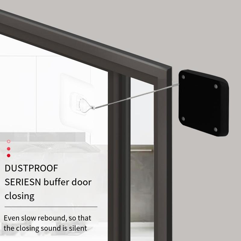 No Punching Automatic Door Closer Pull Cord Door Closers Adjustable Surface Door Stop Bracket Type Automatic Door Closer