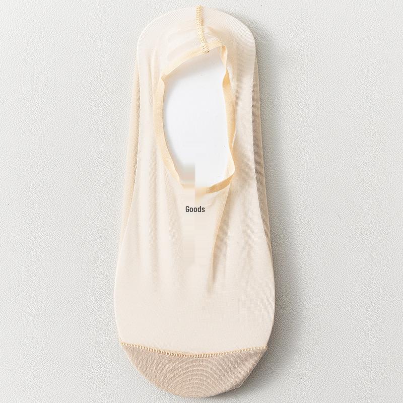 

Женские носки-невидимки с низким вырезом больших размеров - Ледяной шелк, Противоскользящие, Тонкая хлопковая подошва, Весна/Лето Small Size 35-39 телесный