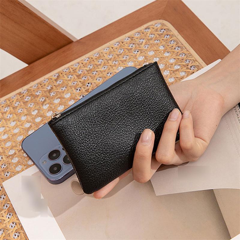 Litchi Pattern Coin Purse Women Pu Leather Zipper Wallet Card Holder Storage Bag