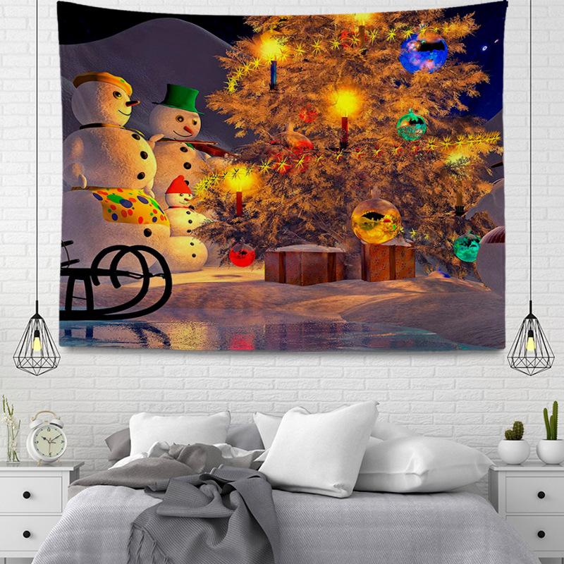 Seria wiszących gobelinów z tkaniny w stylu bożonarodzeniowym