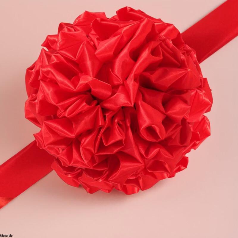 Красный декоративный шар-цветок для праздников