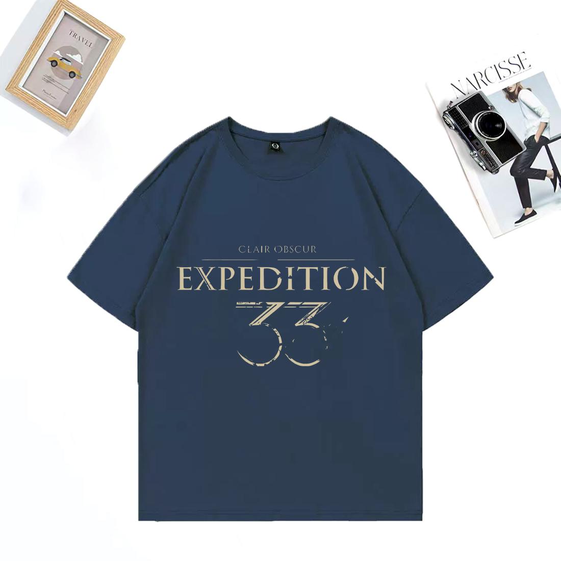 

2025 Summer Expedition 33 Merch 100 Pure Cotton Printed Tshirt Fashion Couples Casual Unisex Short Sleeve Vintage Clothes Y2k 4XL