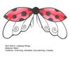 Ladybug Wing for Girls Boys Men Women Halloween Ladybird Costume Fairy Bee Wings for Halloween Masquerade Carnival