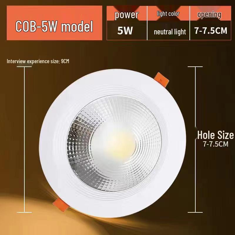

Spotlight LED Ceiling Light for Home & Store - Recessed COB Downlight 5W/7W Default Item