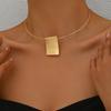 Geometric Square Choker Necklace Vintage Simple Style Jewelry For Women Collar Women'S Simple Holiday Party Accessories