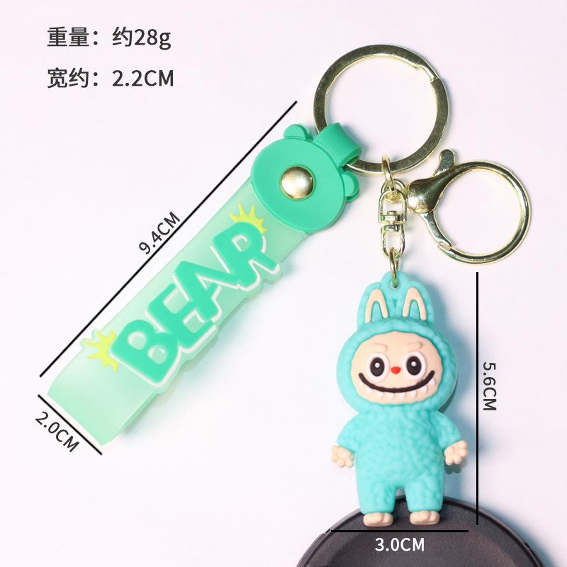 1PC Labubu Sheep Keychain 3D Keychain Pendant Cute Silicone  Keychain Cartoon