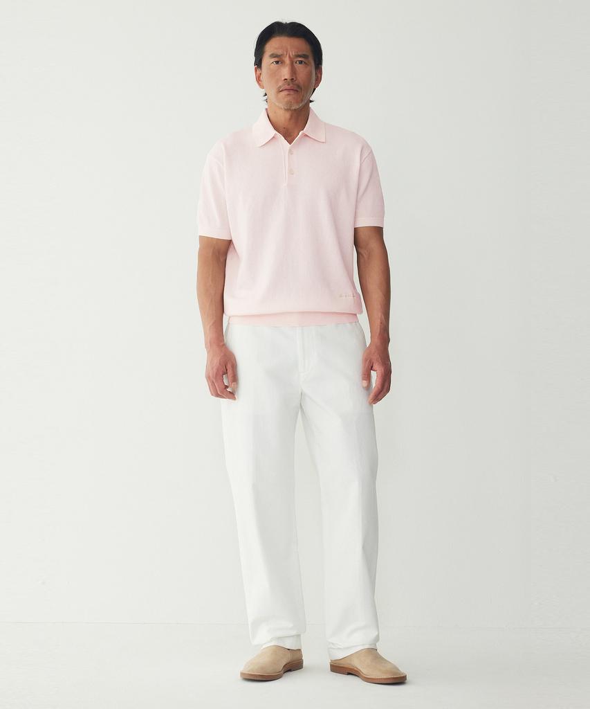 MAN ON THE BOON Textured Short Polo_Light Pink 4716113026