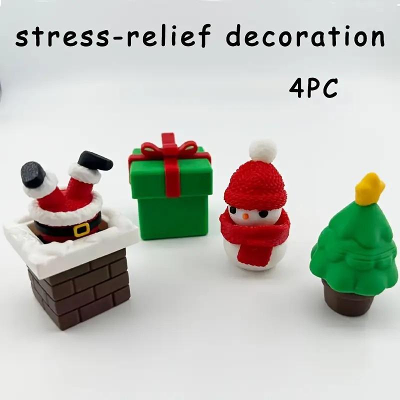 3D Printed Christmas Holiday Decoration Desktop Doll Santa Claus Falling Chimney Cute And Fun Relax Toy Pressed Ornament Clicker