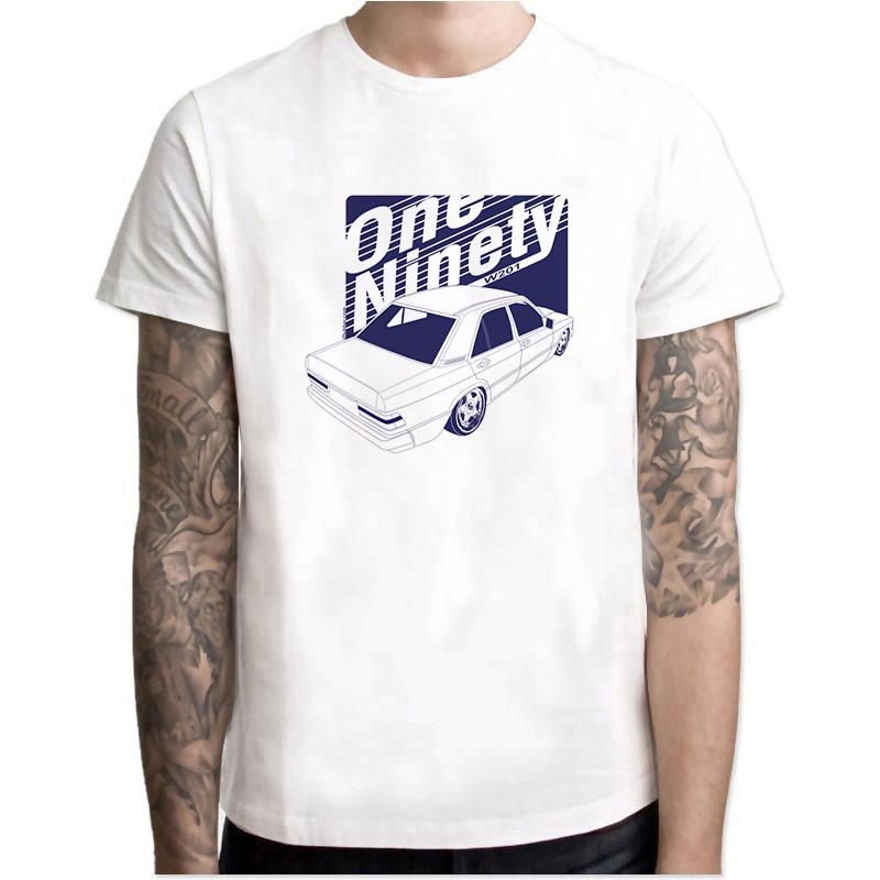 W124 Class Unisex T Shirts Round Collar Tops Short Sleeve Oneck Cotton Clothes Youth Car Styling White Tshirt