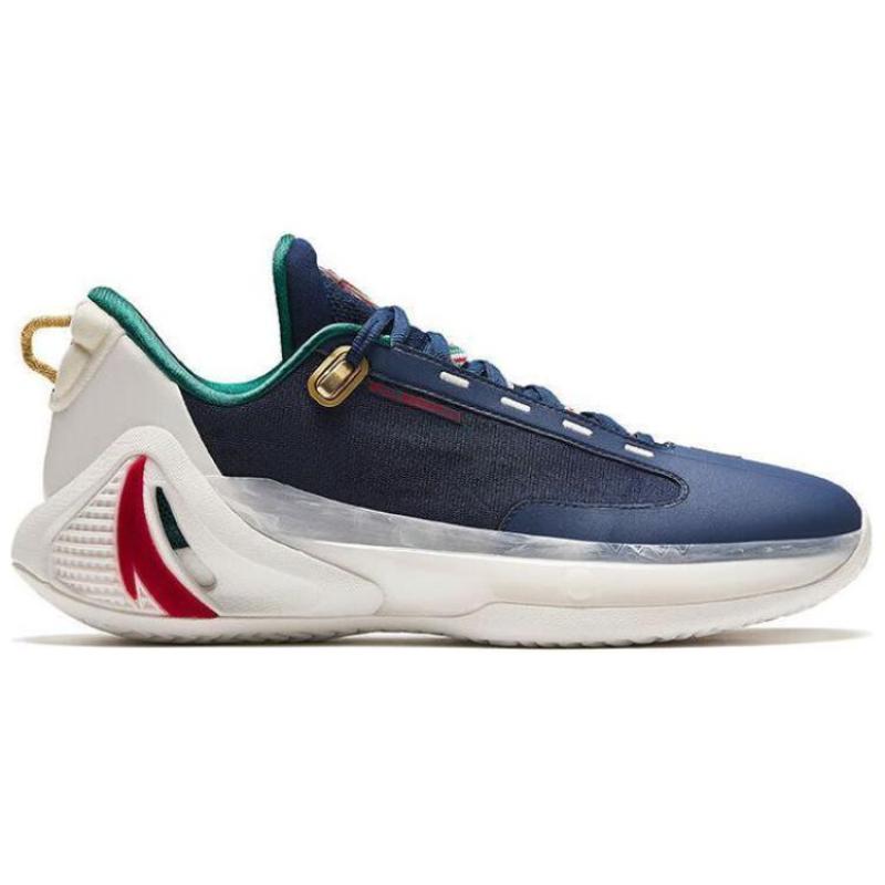 Anta GH4 Durable Breathable Low-Top Basketball Shoes Men's White Blue Sneakers 912411103-1