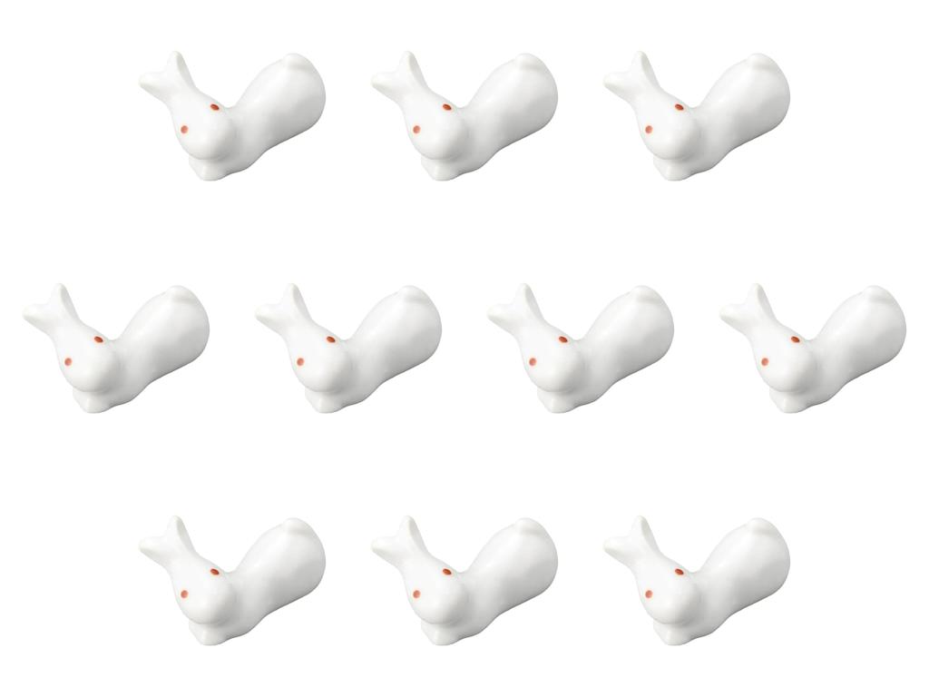 Set of 10 Rabbit Chopstick Rests X Chopstick Rests by Setomonohonpo Red-Eyed [5.4 3cm]