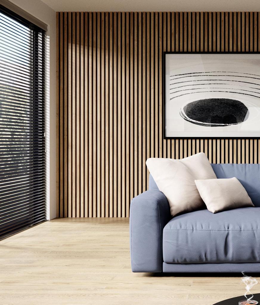 Acoustic Wall Panel Mebano PRO Grandson Oak with Black HDF Backing 4x (18.5x240 Cm)