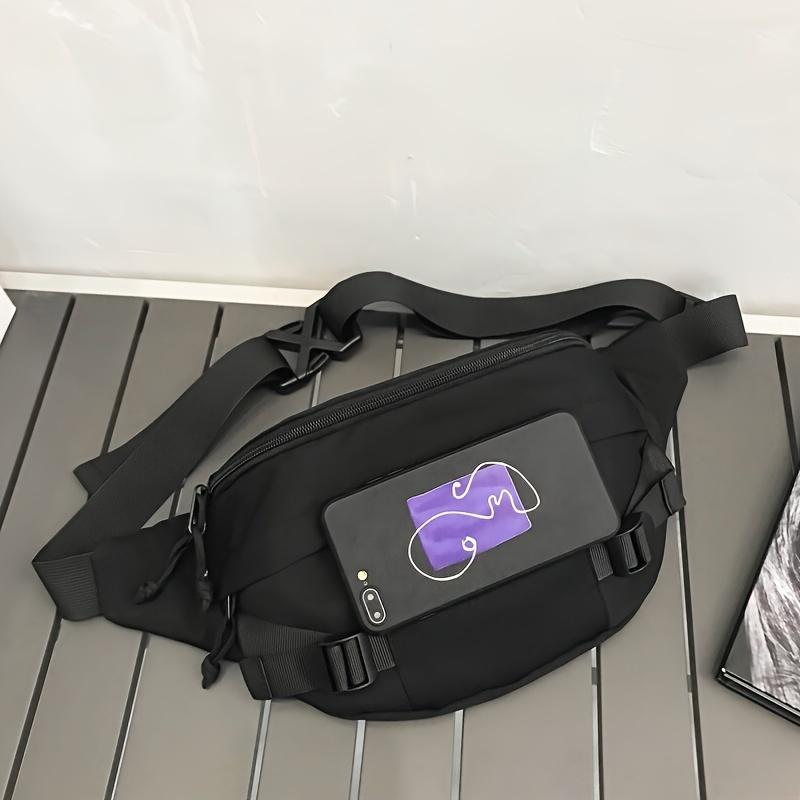 1pc Men's Solid Color Daily Commuting Trendy Street Versatile Exquisite Chest Bag