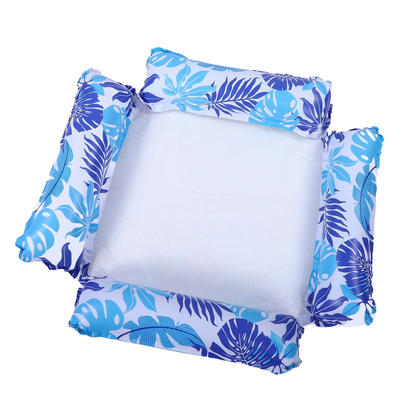 Pool Lounger Float Inflatable 4 Tubes PVC Water Hammock Pool Float Pool Rafts Lounge Chair with Mesh Blue синий