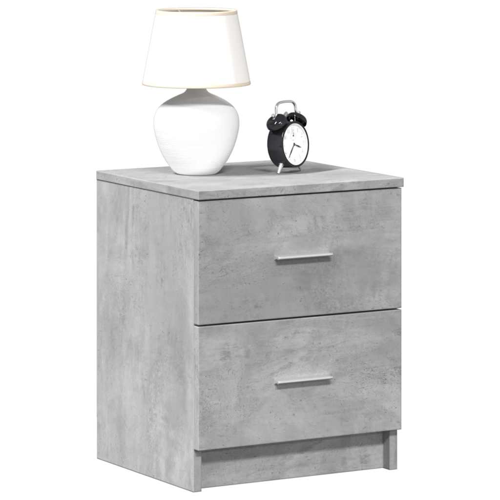 Nightstand with 2 Drawers Concrete Grey 40 X 36 X 50 Cm