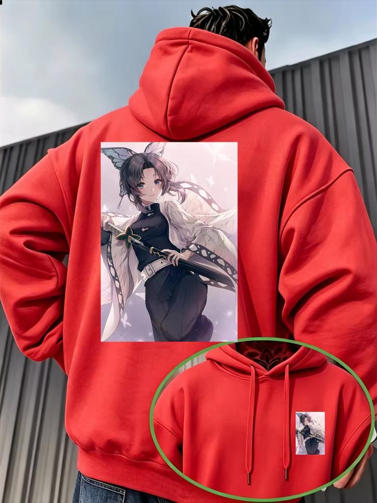 Demon Slayer Men's Hoodie Shinobu Kocho Anime Graphic High Quality Fleece Sweatshirt Warm Autumn Winter Women And Men Hoodie