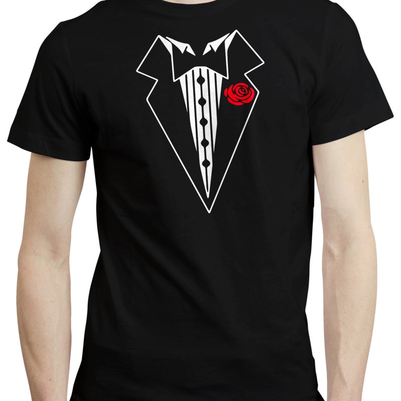t shirt tuxedo suit bow funny 