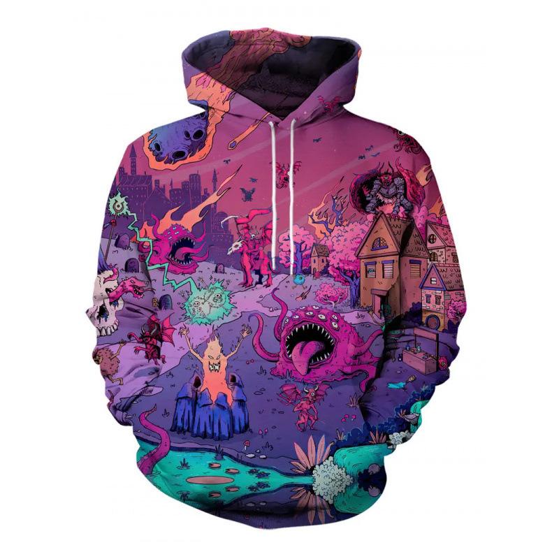 2025 Men's Autumn/Winter Bestseller Halloween 3D Print Hooded Sweatshirt