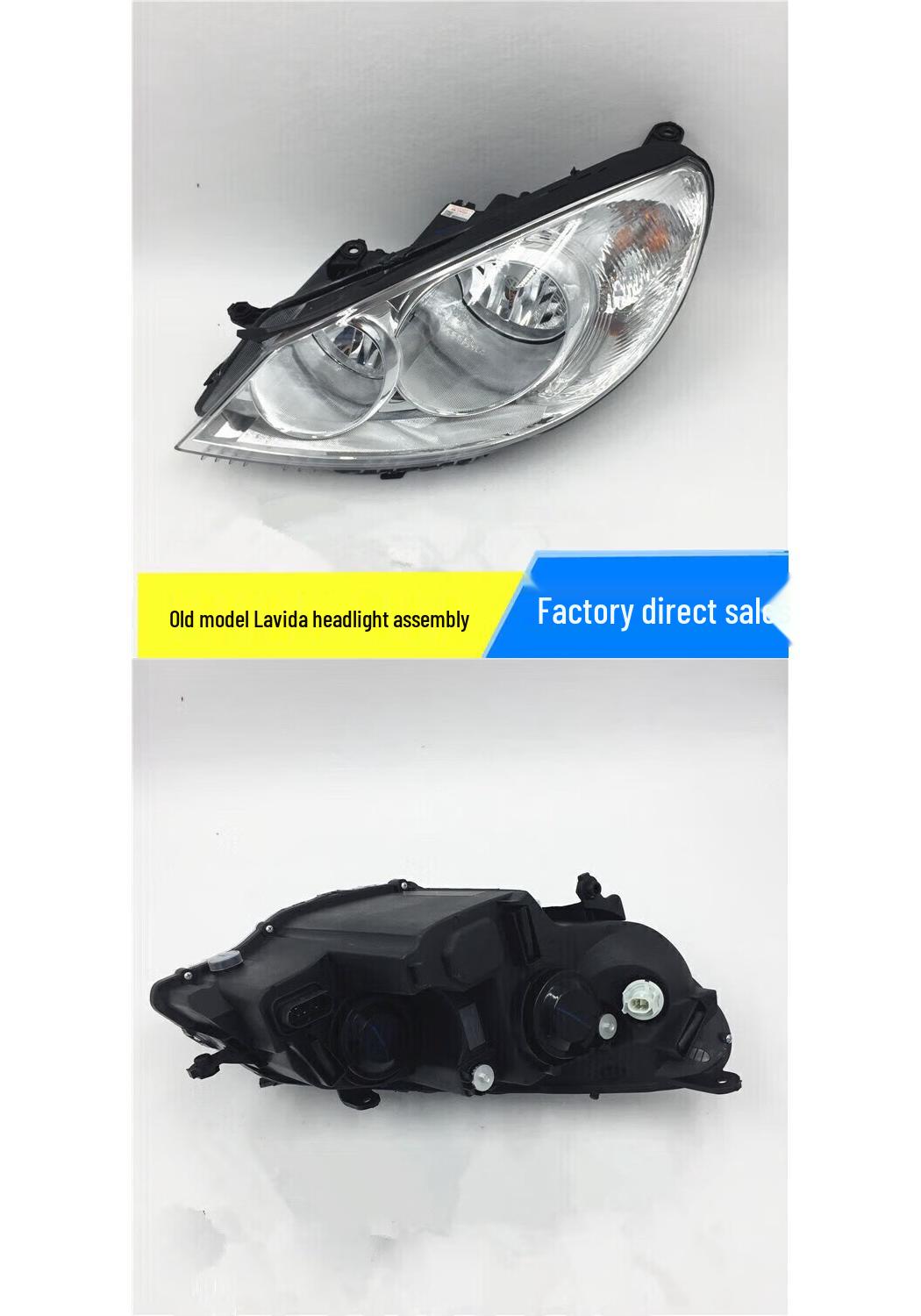 Front Headlight Assembly for Volkswagen Lavida (2008-2012 Models) Headlight Covers Pair + Snake Glue