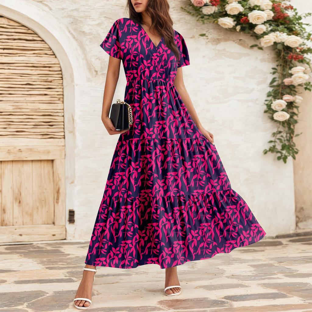 Women's Flowy Dresses Women's Summer Dresses Casual Short Sleeve Maxi Dresses Formal Maxi Dresses