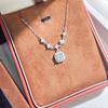 Sterling Silver Zircon Square Sugar Necklace - Women's Fashionable Clavicle Chain