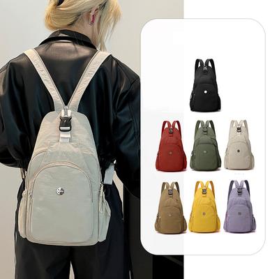 Waterproof Multifunctional Backpack Outdoor Travel Bag Solid Color Shoulder Bag Women's Chest Bag CLE