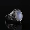 Anello Naturale Rodocrosite Pietra di Luna Donna Gioielli Placcati Rame 10x14MM Occhio di Tigre Grande Lapislazzuli Anello Retro da Festa Regalo
