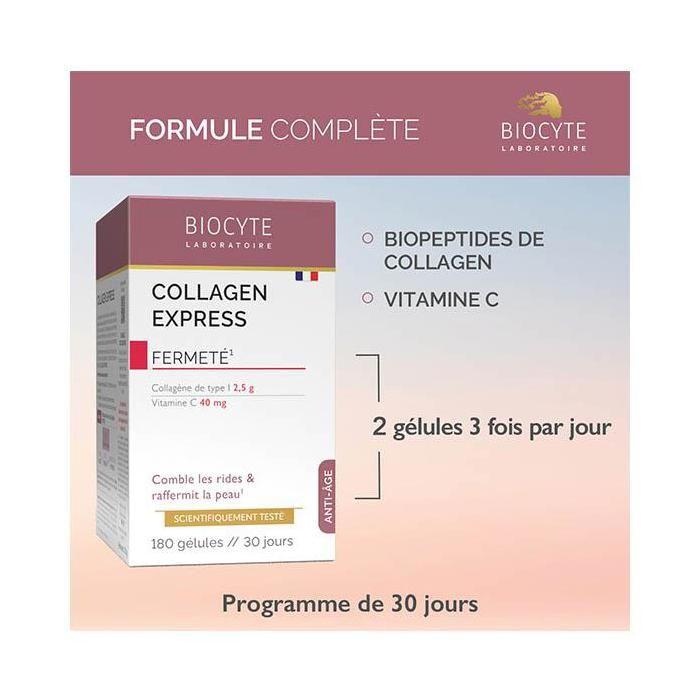 Complément Alimentaire - BIOCYTE - Collagen Express - 180 Gélules - Peaux Matures - Anti-âge