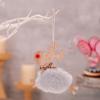 1PC Cute Christmas Tree Decor Xmas New Year Xmas Party Decor Wooden Plush Deer Pendant