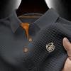 Mens Summer Cooling Polo, Lightweight Smooth Fabric Short Sleeve Fashion Button Top for Street Casual