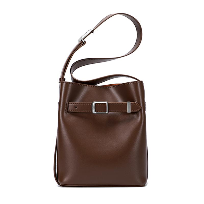 

Women s Vintage Messenger High Quality Simple Handbags Genuine Leather Bucket Bag Lady Luxury Shoulder Bag Female Crossbody Bags 22x8x18cm