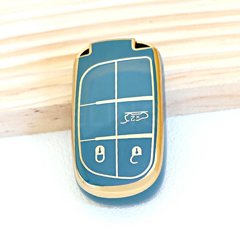 New TPU Car Remote Key Case Cover Shell, For Jeep Renegade Grand Cherokee Dodge Ram Charger 1500 Challenger Chrysler 300C Travel