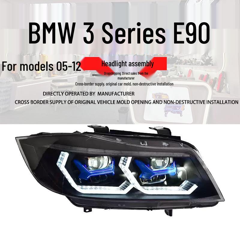 

LED Lens Headlight Assembly with RGB DRL & Flowing Turn Signals for 05-12 BMW 3 Series E90