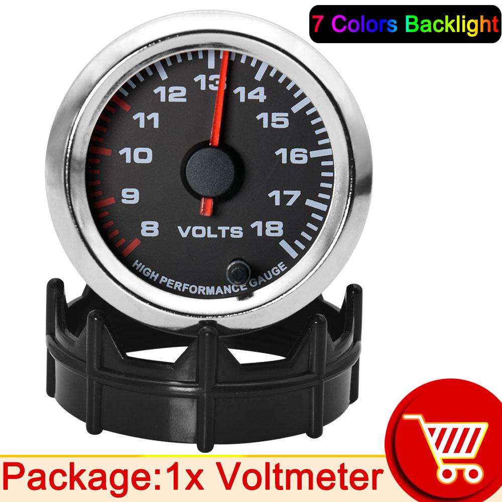 HD 7 Colors Oil Pressure Gauges Turbo Boost Gauge Oil Water Temperature Meter with Sensor for Car Racing Fuel Meter 52mm Auto voltmeter