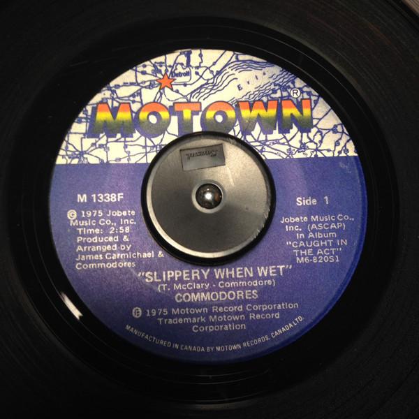 7inch Record COMMODORES Slippery When Wet M1338F Motown 1975 Canada SoulFunk Used