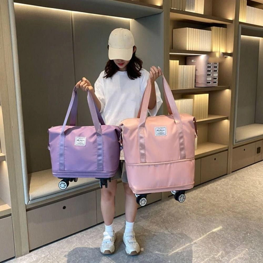 Sport Gym Bag with Wheels Dry-Wet Separation Luggage Storage Bag  Travel