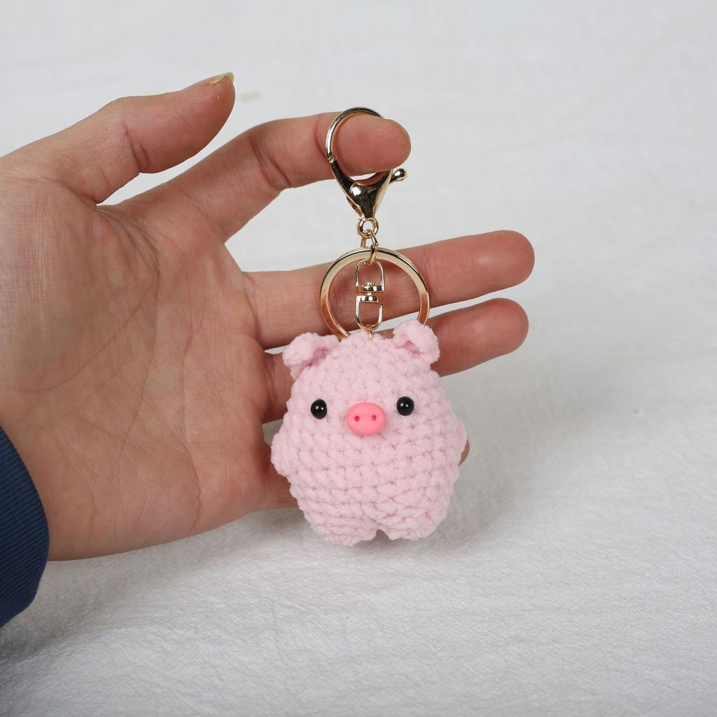 Cute Kapibara Crochet Keychain Handmade Cartoon Pendant Creative Knitted Animal Key Ring Bag Hangging
