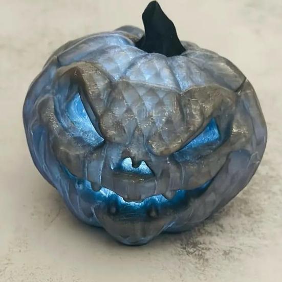 6Pcs/Set Halloween Horror Miniatures 3D Printed Miniature Spooky Figurines Pumpkin Mini Grim Reaper Wolf Zombie Ornaments for Party Favors Tabletop