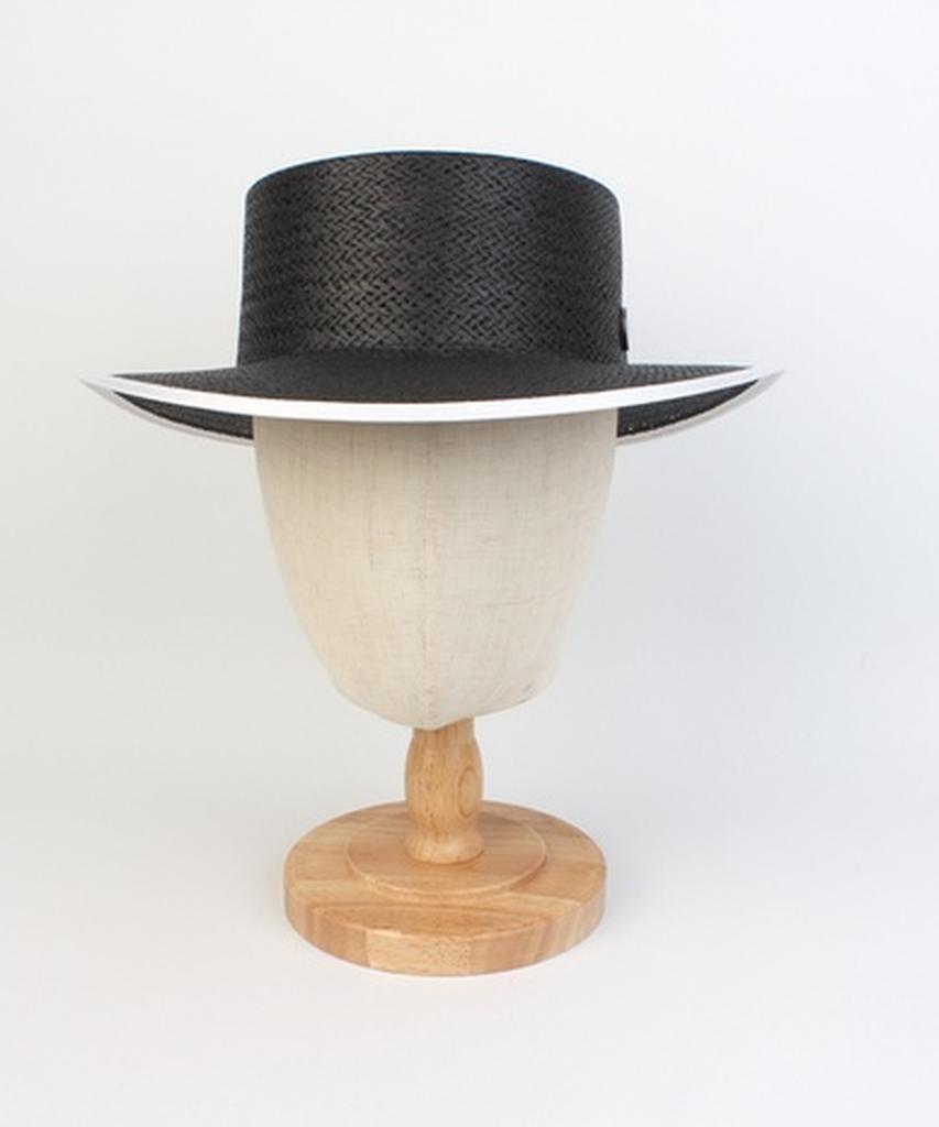 Yunibeosyeolkemiseuteuli Edge Taping Black Simple Panama Hat Panama Hat