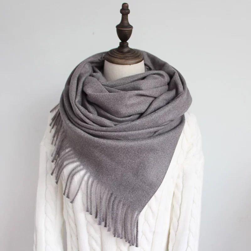 Women's Faux Cashmere Warm Scarf - Autumn/Winter Solid Color Korean Style Shawl