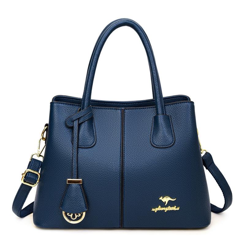 

Сумка большой вместимости Модная одноплечевая сумка кроссбоди Сумка большой вместимости для мамы и девочки темно-синий