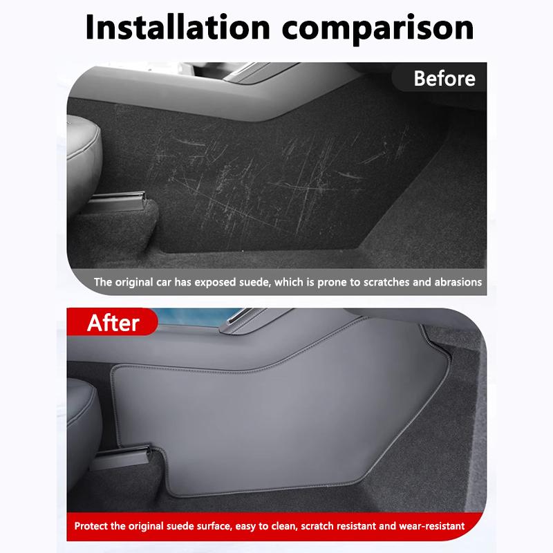 For Tesla Model Y Juniper Car Central Control Side Anti Kick Pad Leather Console Side Anti-dirty Protective Pad Car Accessories