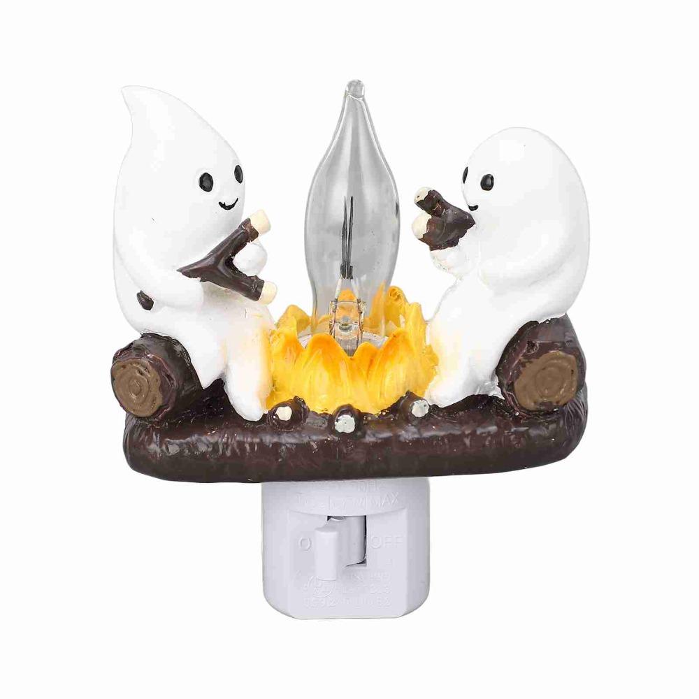 Geister Lagerfeuer Flackerndes Nachtlicht US-Stecker Gruselige Lagerfeuerlampe Heimdeko