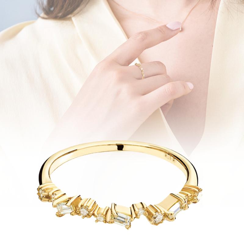 Zircon Geometric Ring Jewelry Women Roundness Copper Material Ornament Finger