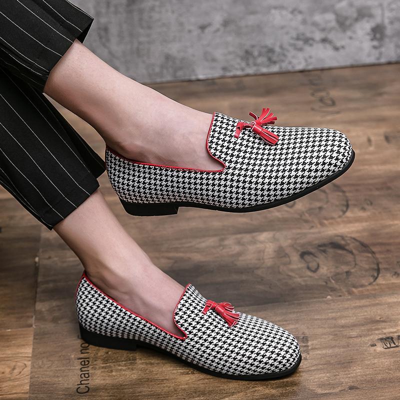 Men Formal Shoes Black Red Lightweight Comfortable Driving Shoes Business Office Lefu Shoes Size 38-47 Men Shoes