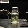 860ml Hochborosilikatglas Kaltwasserkessel Kräuterteekanne Büro Teekanne mit großem Fassungsvermögen Saftkessel Wasserspeicherflasche Becher