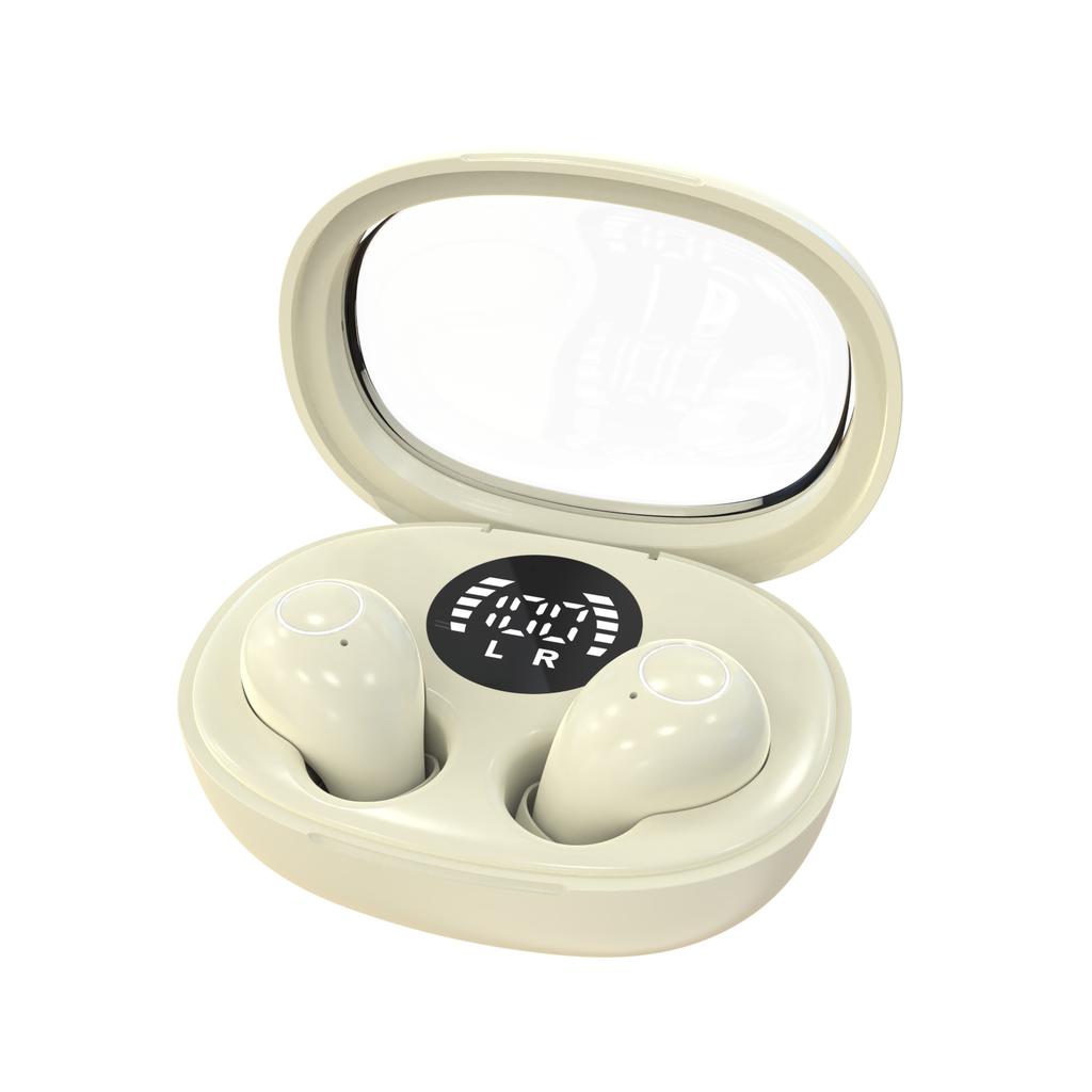 Mini Invisible Headphones Wireless Bluetooth 5.3 Headphones Bass Sleeping Headphones with Microphone Noise Cancellation HD