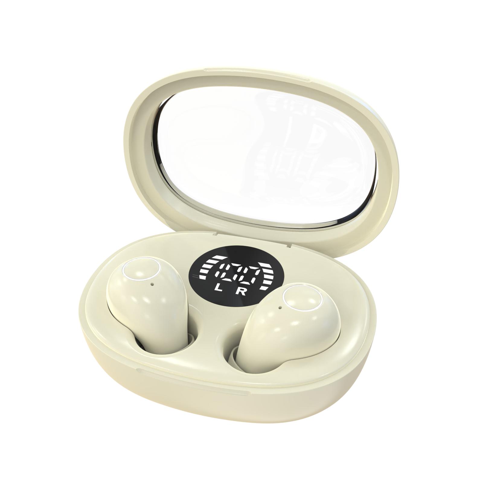 

Mini Invisible Headphones Wireless Bluetooth 5.3 Headphones Bass Sleeping Headphones with Microphone Noise Cancellation HD