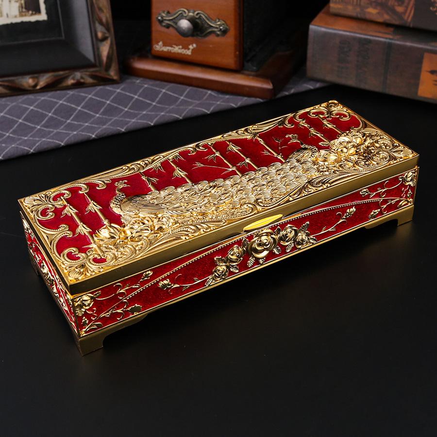 Large Capacity Peacock Jewelry Storage Box High-end Delicate European Jewelry Box Ring Necklace Bracelet Jewelry Storage Box