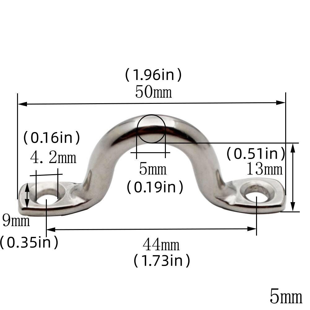 4-Piece Marine-Grade 316 Stainless Steel Deck Rings – Corrosion-Resistant Eye Straps For Boats, Kayaks, Awnings – Sizes 4-10mm – Securing & Hanging